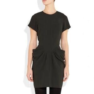 Rare Isabel Marant Short Sleeve Ruched Dress in Gray Size 40 US 8 UK 12